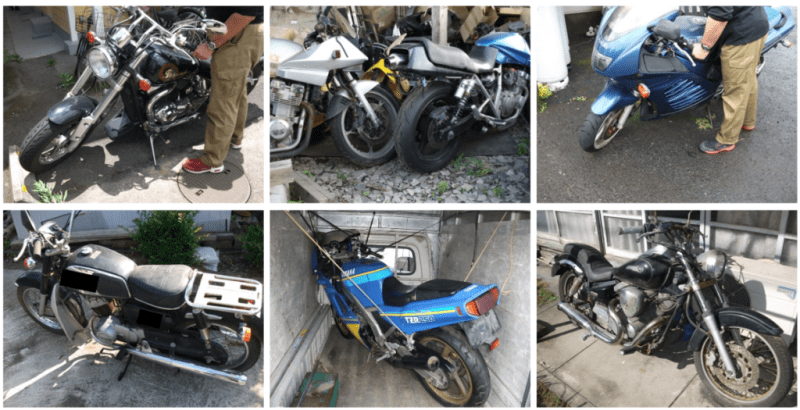 集めたバイクの写真